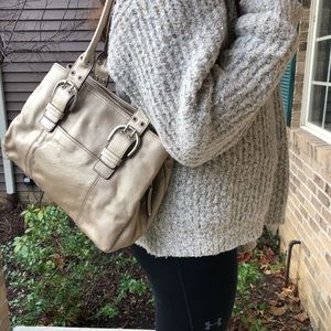 Tignanello Gold-tone Shoulder Bag